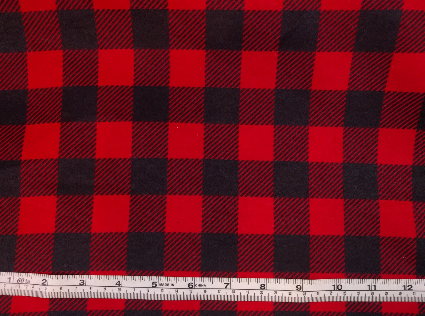 100% Cotton Flannel Buffalo Plaid Red Black 42/43"w Fabric INDIVIDUAL YARD Diy Trucker Shirt Blanket Holiday Decor and Gifts