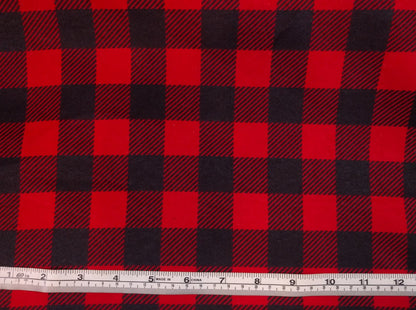 100% Cotton Flannel Buffalo Plaid Red Black 42/43"w Fabric INDIVIDUAL YARD Diy Trucker Shirt Blanket Holiday Decor and Gifts