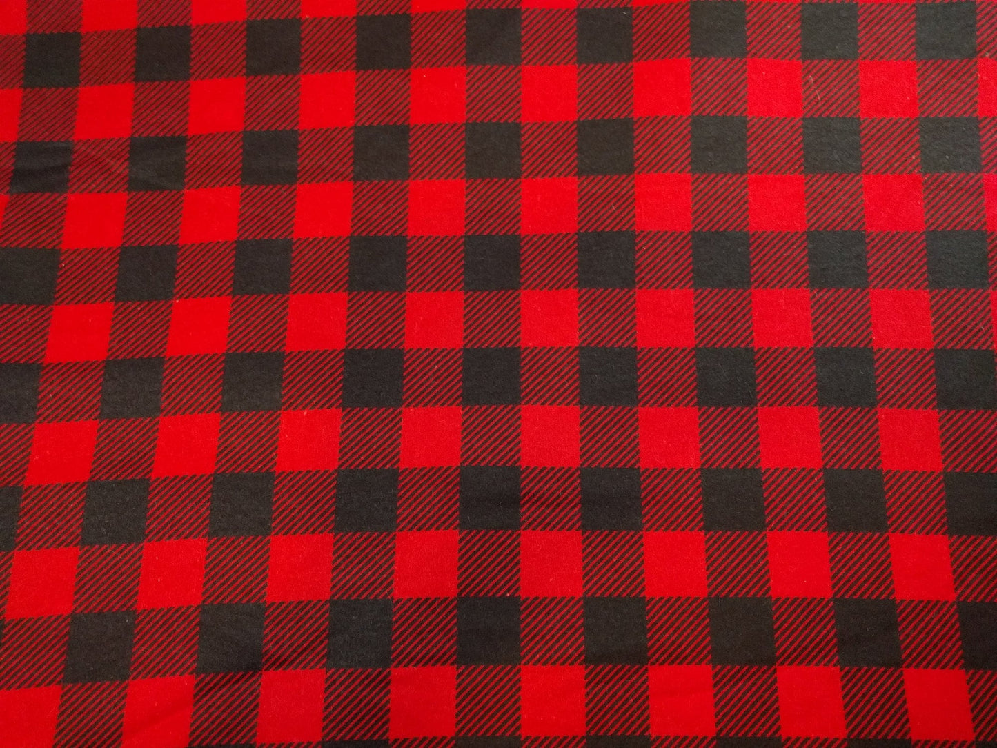 100% Cotton Flannel Buffalo Plaid Red Black 42/43"w Fabric INDIVIDUAL YARD Diy Trucker Shirt Blanket Holiday Decor and Gifts