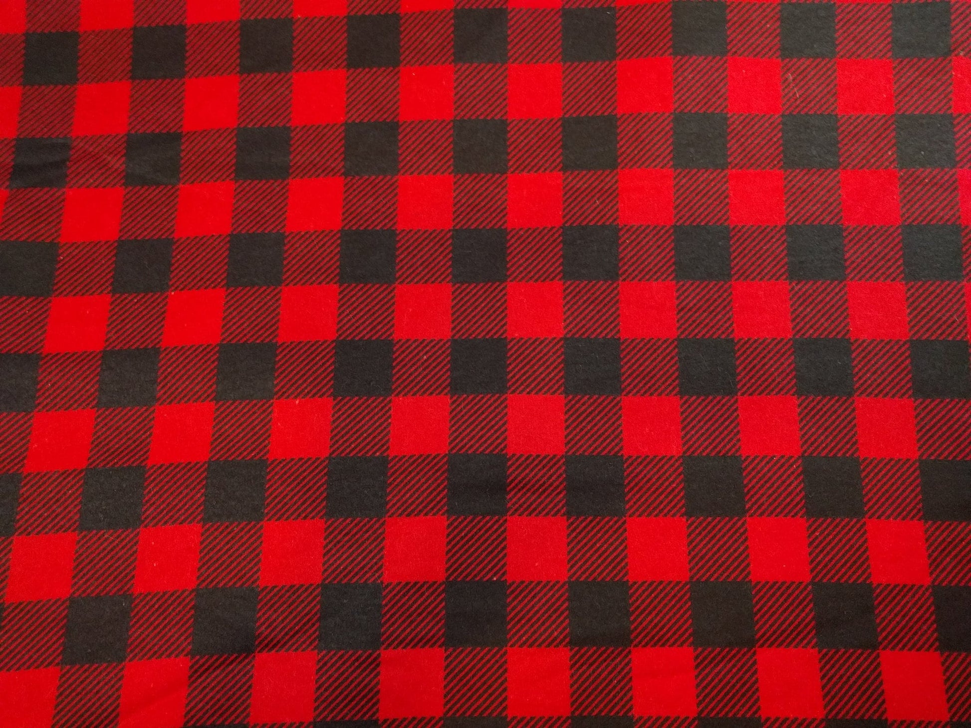 100% Cotton Flannel Buffalo Plaid Red Black 42/43"w Fabric INDIVIDUAL YARD Diy Trucker Shirt Blanket Holiday Decor and Gifts