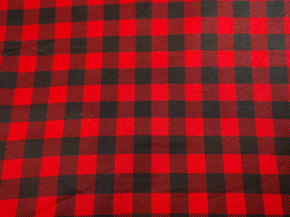 100% Cotton Flannel Buffalo Plaid Red Black 42/43"w Fabric INDIVIDUAL YARD Diy Trucker Shirt Blanket Holiday Decor and Gifts