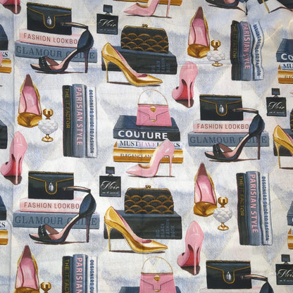Alta Moda High Fashion Printed Quilters Cotton Fabric Pink by Yard 45x36 inches DIY PARIS FASHION