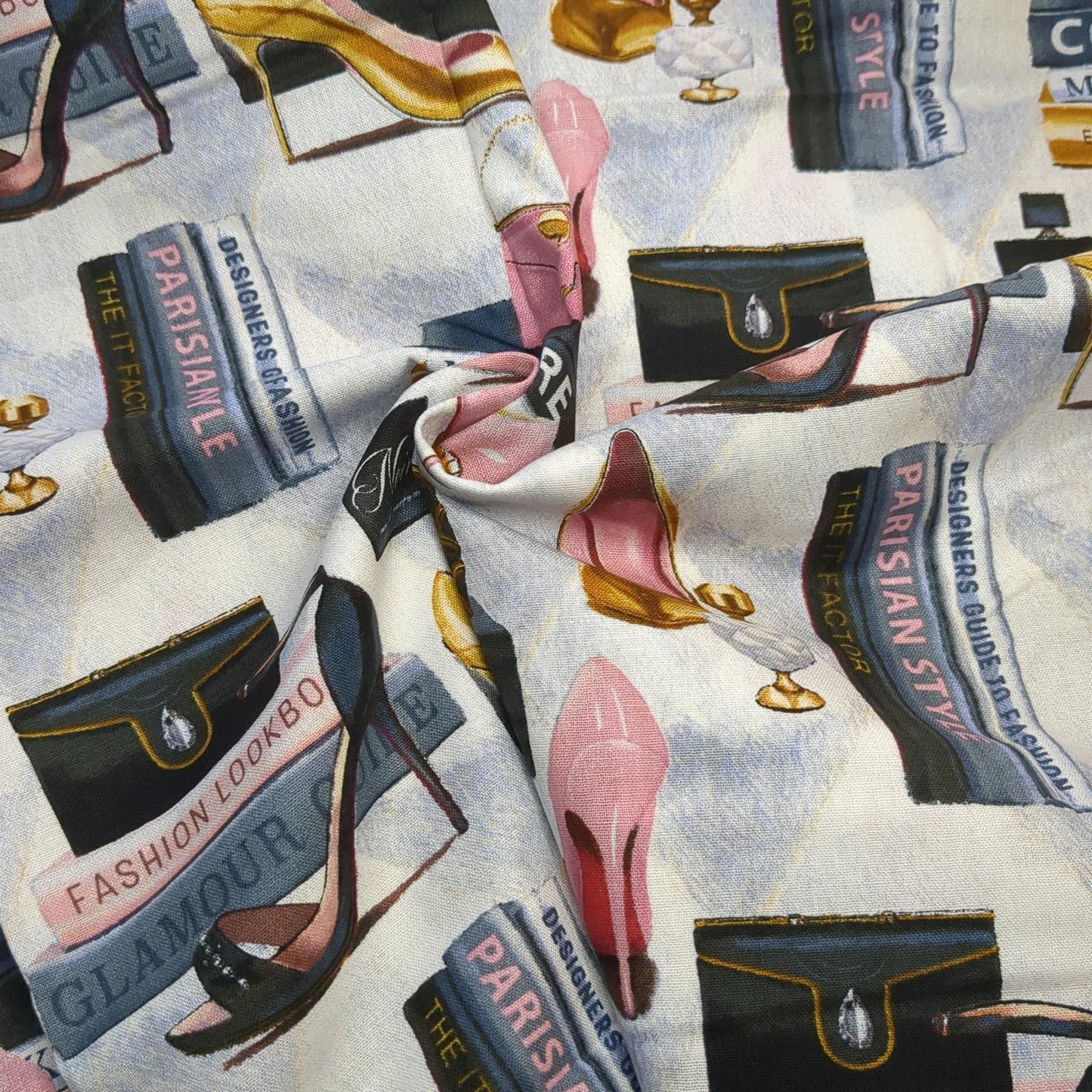 Alta Moda High Fashion Printed Quilters Cotton Fabric Pink by Yard 45x36 inches DIY PARIS FASHION