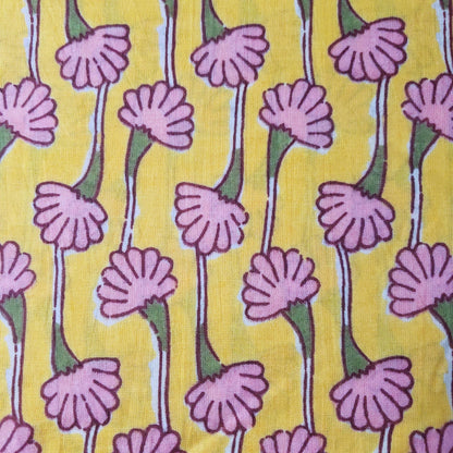 Lightweight Vintage Retro Print Floral Cotton Fabric By Yard 44" wide Yellow Pink Flowers DIY Sewing, Fashion accessories, and Home Decor