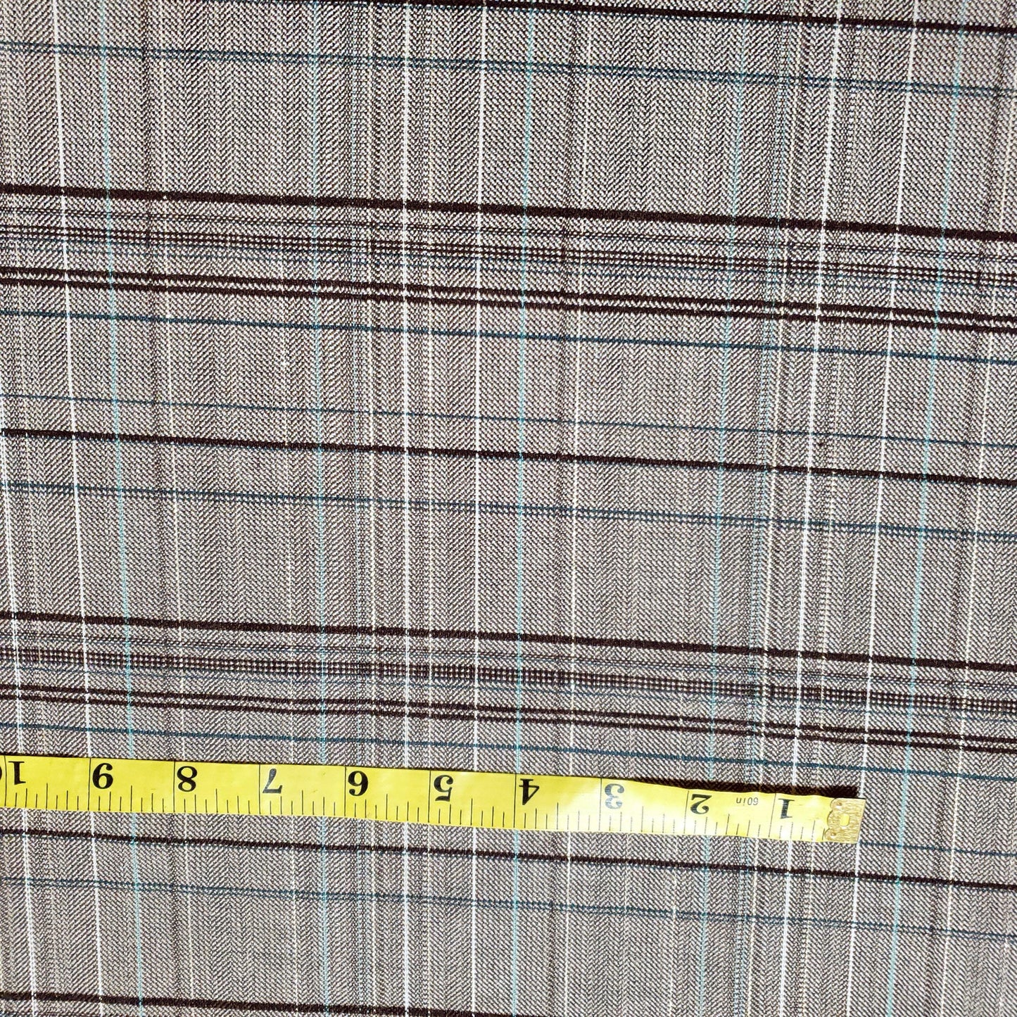 Gilded Taupe Gray Green Gold Tartan Suiting Fabric 54" By The Yard Plaid Print