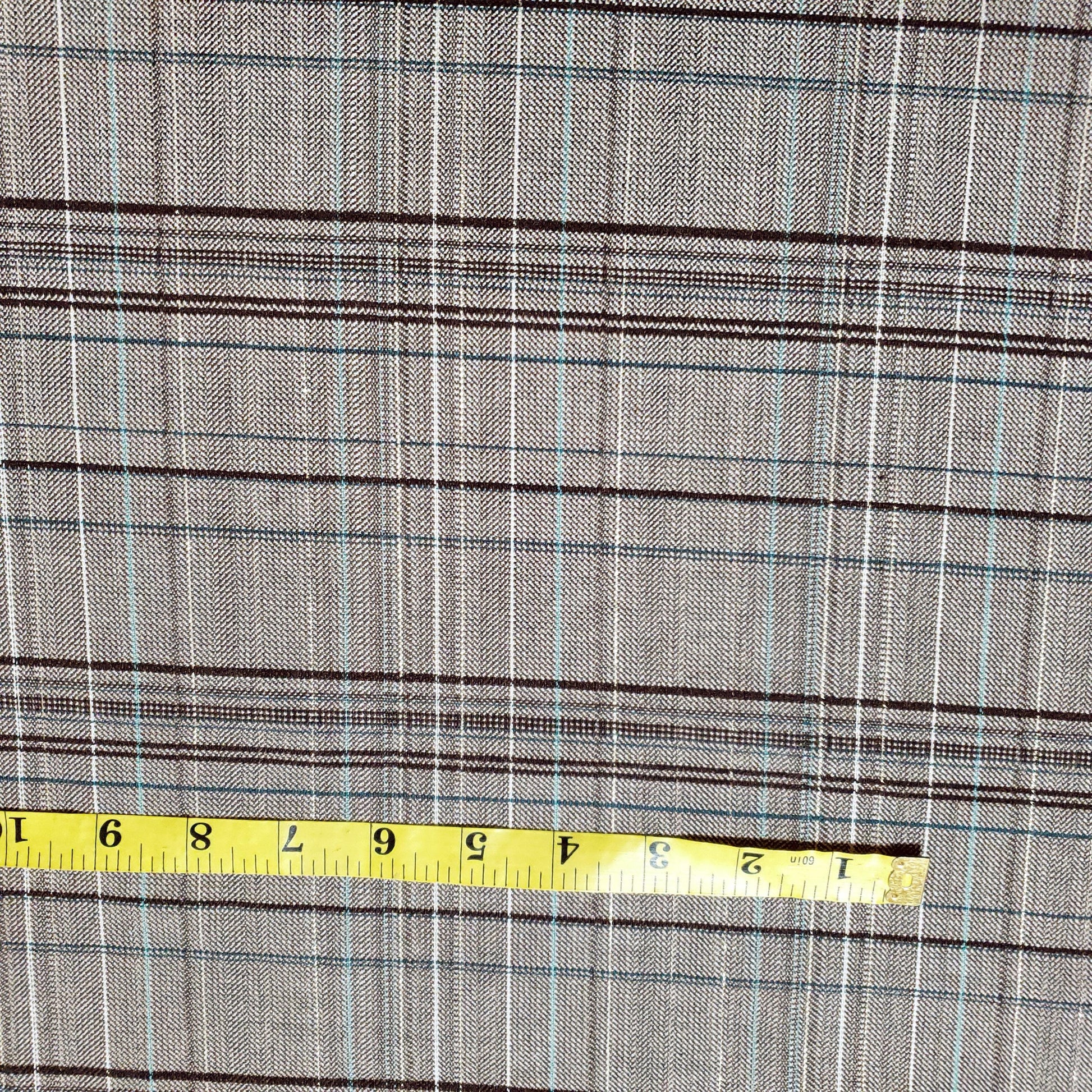 Gilded Taupe Gray Green Gold Tartan Suiting Fabric 54" By The Yard Plaid Print