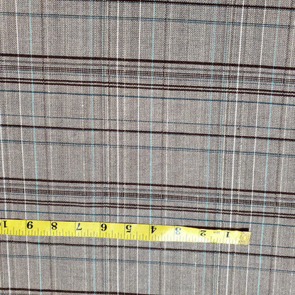 Gilded Taupe Gray Green Gold Tartan Suiting Fabric 54" By The Yard Plaid Print
