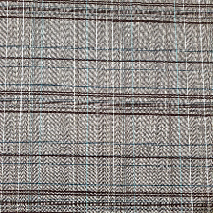 Gilded Taupe Gray Green Gold Tartan Suiting Fabric 54" By The Yard Plaid Print