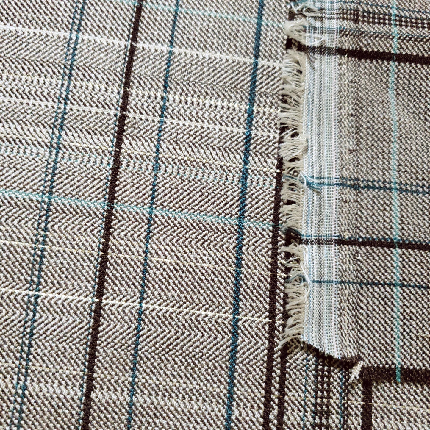 Gilded Taupe Gray Green Gold Tartan Suiting Fabric 54" By The Yard Plaid Print