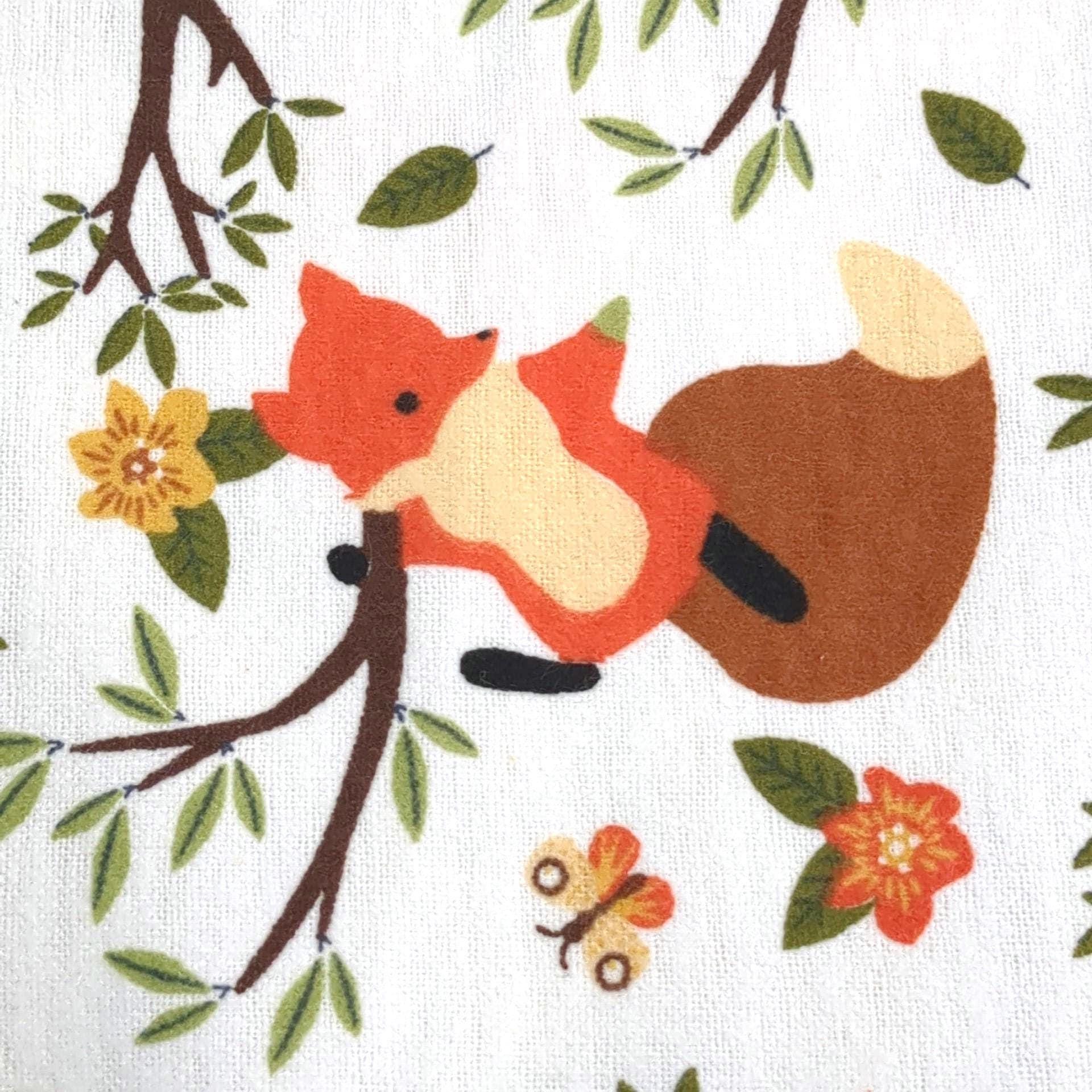 Baby Woodland Red Fox Cute Flannel Prints 100% Cotton Flannel Fabric - DIY Sewing and No Sew Creations