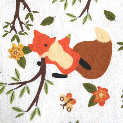 Baby Woodland Red Fox Cute Flannel Prints 100% Cotton Flannel Fabric - DIY Sewing and No Sew Creations