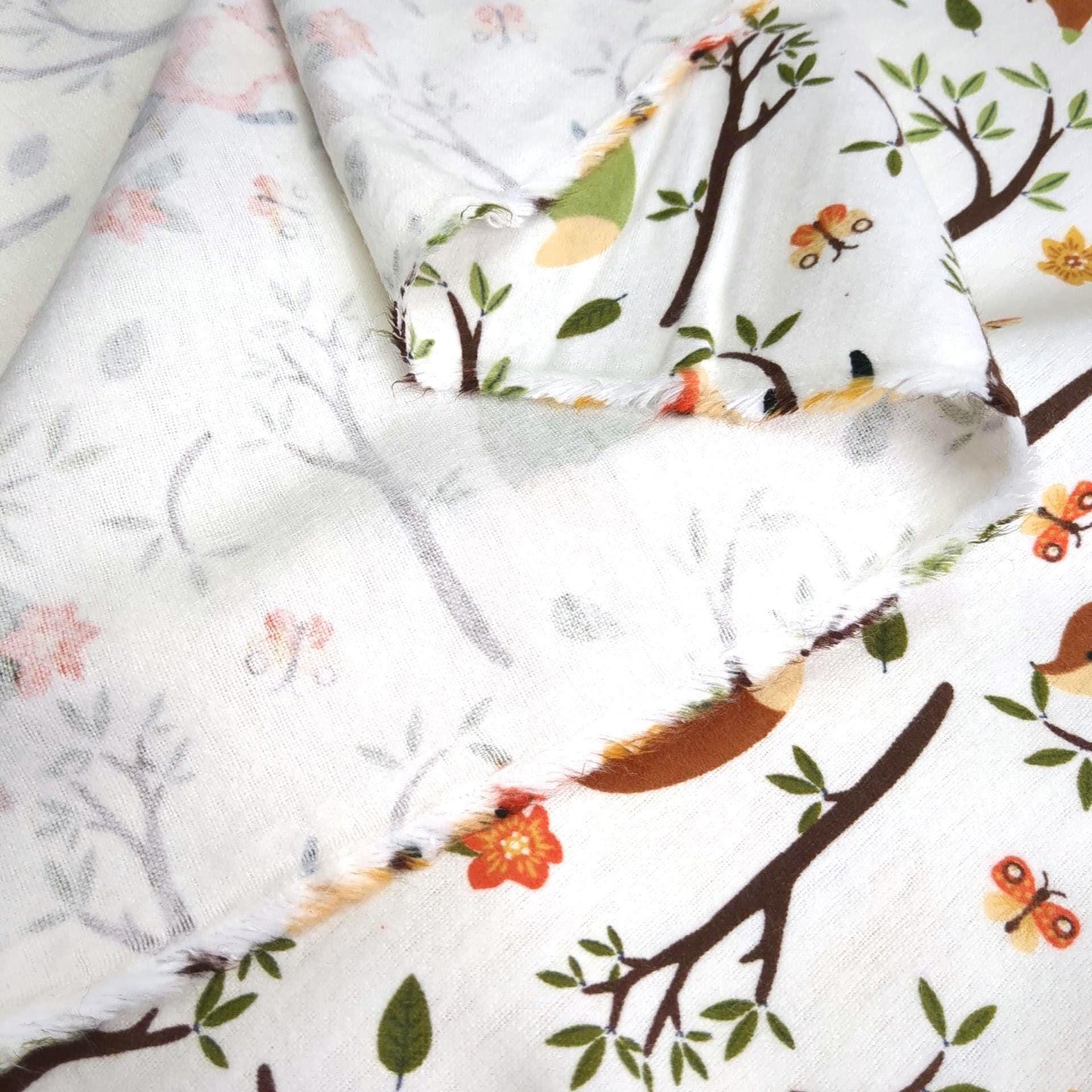 Baby Woodland Red Fox Cute Flannel Prints 100% Cotton Flannel Fabric - DIY Sewing and No Sew Creations