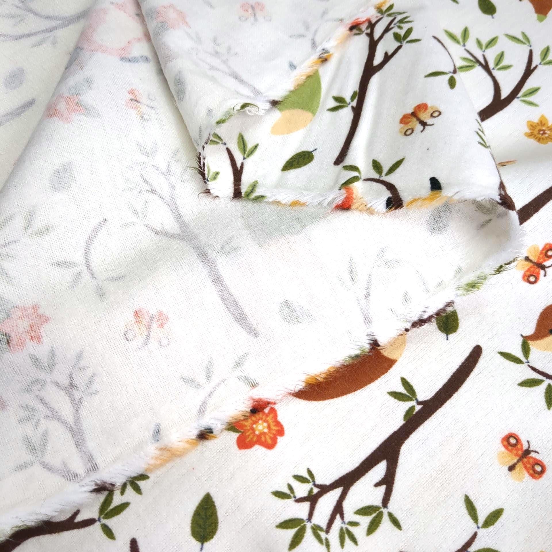 Baby Woodland Red Fox Cute Flannel Prints 100% Cotton Flannel Fabric - DIY Sewing and No Sew Creations
