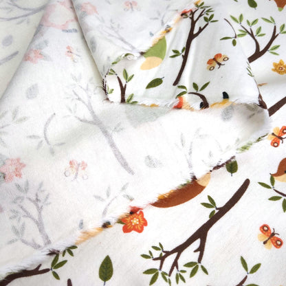 Baby Woodland Red Fox Cute Flannel Prints 100% Cotton Flannel Fabric - DIY Sewing and No Sew Creations