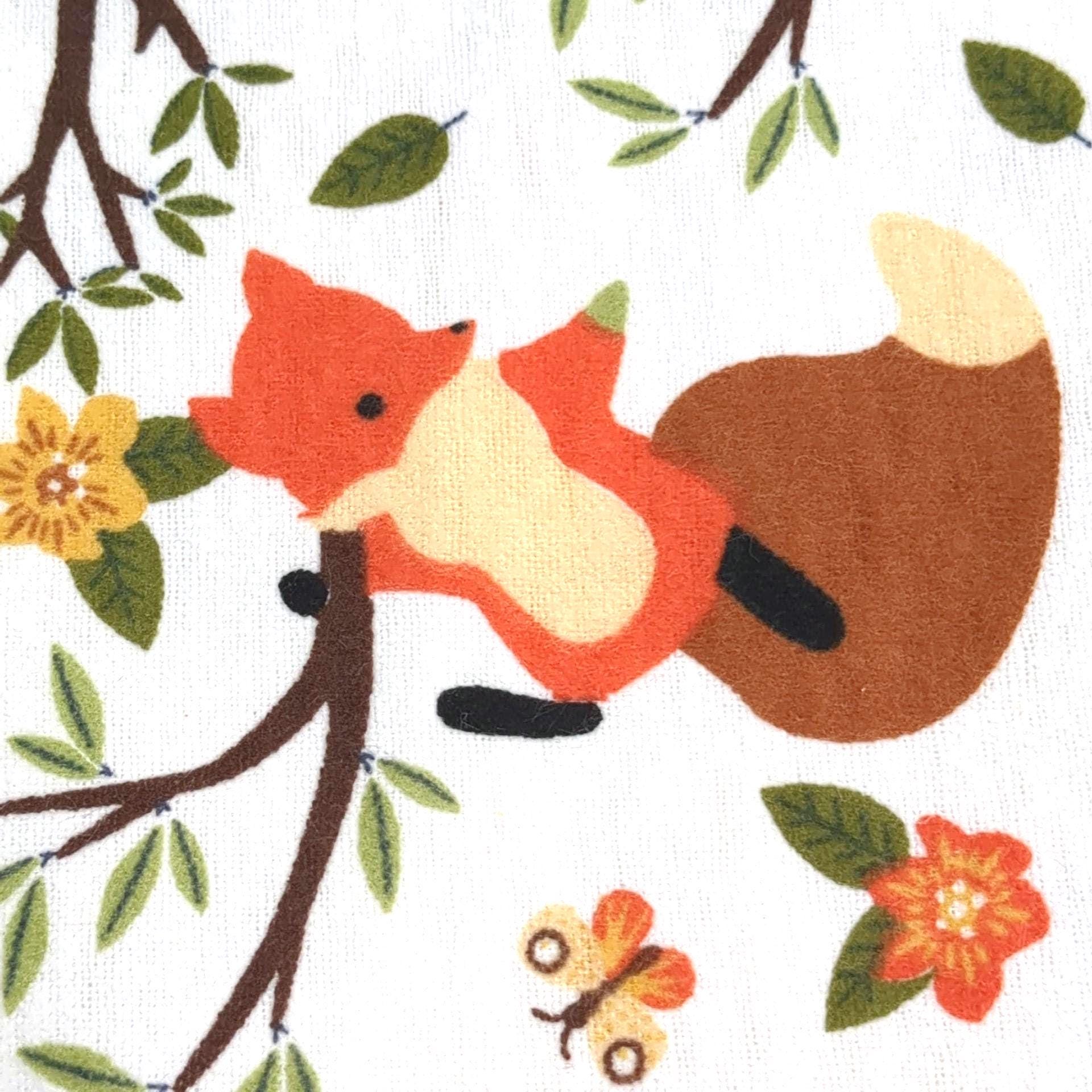 Baby Woodland Red Fox Cute Flannel Prints 100% Cotton Flannel Fabric - DIY Sewing and No Sew Creations
