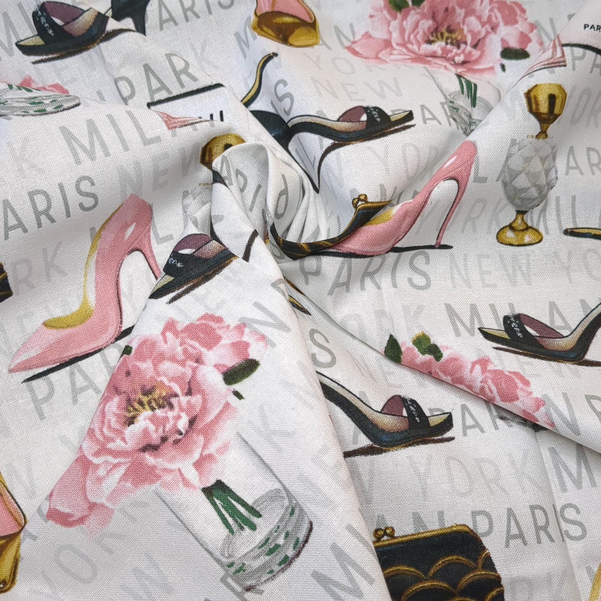 Alta Moda High Fashion Printed Quilters Cotton Fabric Pink by Yard 45x36 inches DIY Sewing Craft Home Fashion