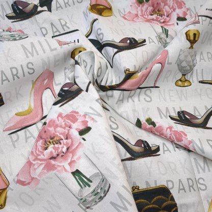 Alta Moda High Fashion Printed Quilters Cotton Fabric Pink by Yard 45x36 inches DIY Sewing Craft Home Fashion