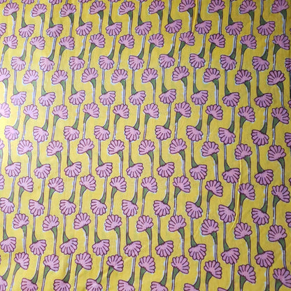 Lightweight Vintage Retro Print Floral Cotton Fabric By Yard 44" wide Yellow Pink Flowers DIY Sewing, Fashion accessories, and Home Decor