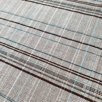 Gilded Taupe Gray Green Gold Tartan Suiting Fabric 54" By The Yard Plaid Print