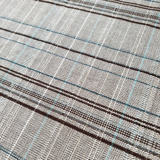 Gilded Taupe Gray Green Gold Tartan Suiting Fabric 54" By The Yard Plaid Print