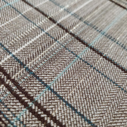 Gilded Taupe Gray Green Gold Tartan Suiting Fabric 54" By The Yard Plaid Print