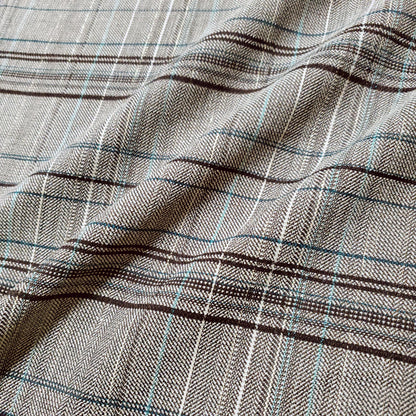 Gilded Taupe Gray Green Gold Tartan Suiting Fabric 54" By The Yard Plaid Print
