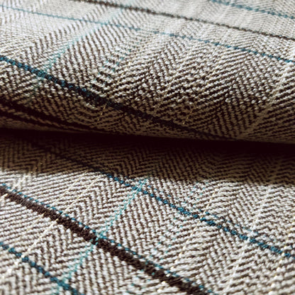 Gilded Taupe Gray Green Gold Tartan Suiting Fabric 54" By The Yard Plaid Print