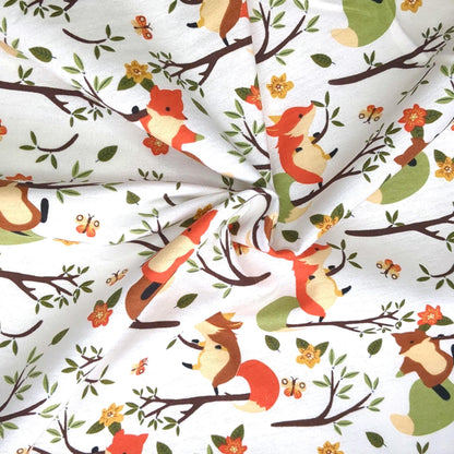 Baby Woodland Red Fox Cute Flannel Prints 100% Cotton Flannel Fabric - DIY Sewing and No Sew Creations