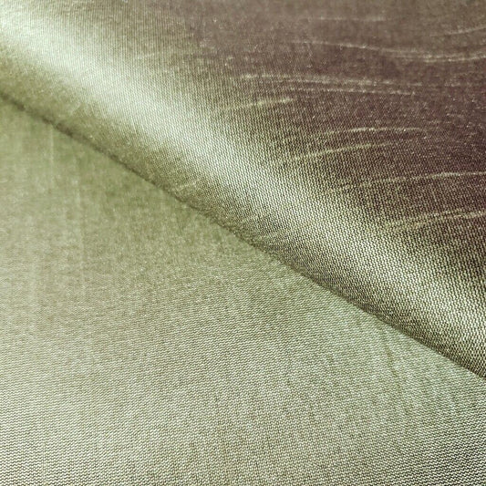 GREEN OLIVE SAGE TWO TONE FAUX SILK DUPIONI 58"
