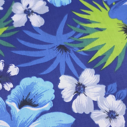 HAWAIIAN FLORAL MOTIF BLUE ROYAL