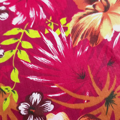 HAWAIIAN FLORAL MOTIF RED