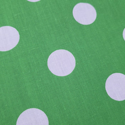 GREEN W/ WHITE POLKA DOT POLYCOTTON