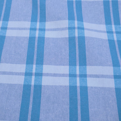 PASTEL PLAID BLUE COTTON SHIRTING