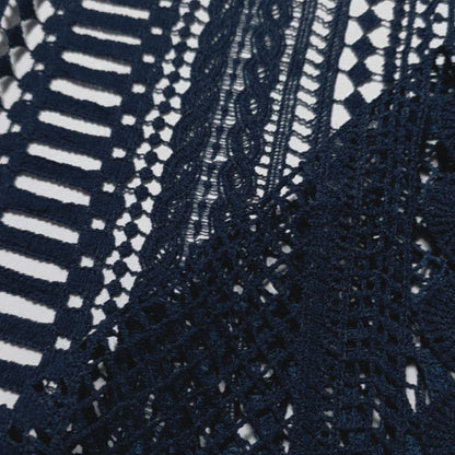 NAVY BOHEMIA GUIPURE STRIPE LACE
