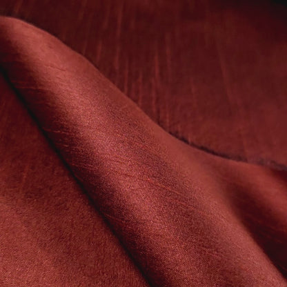 BROWN COPPER PENNY FAUX SILK DUPIONI