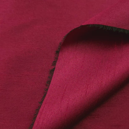 RED BLACK FAUX SILK DUPIONI