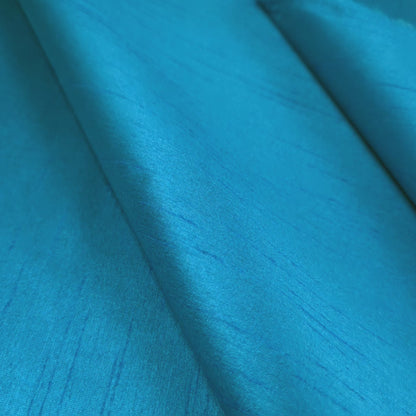 BLUE TURQUOISE FAUX SILK DUPIONI