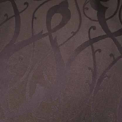 BROWN SCROLLWORK DAMASK DRAPERY