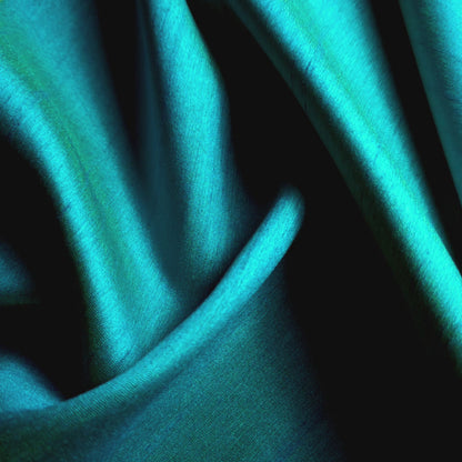 SHIMMER SHANTUNG GREEN BLUE BEATLE WING