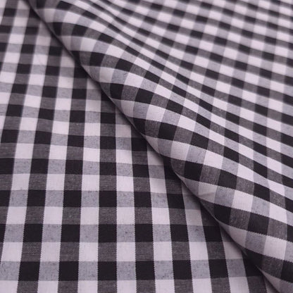 1/4" GINGHAM POLYCOTTON PRINT BLACK WHITE