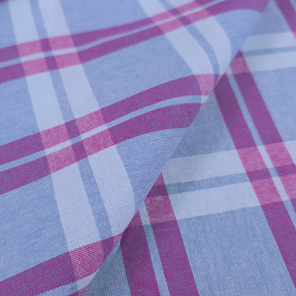 PASTEL PLAID PINK COTTON SHIRTING