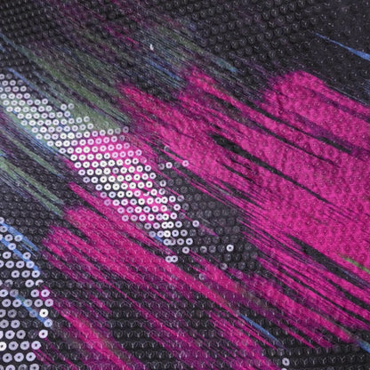 RETRO BRUSHSTROKE CLEAR SEQUIN SATIN PINK