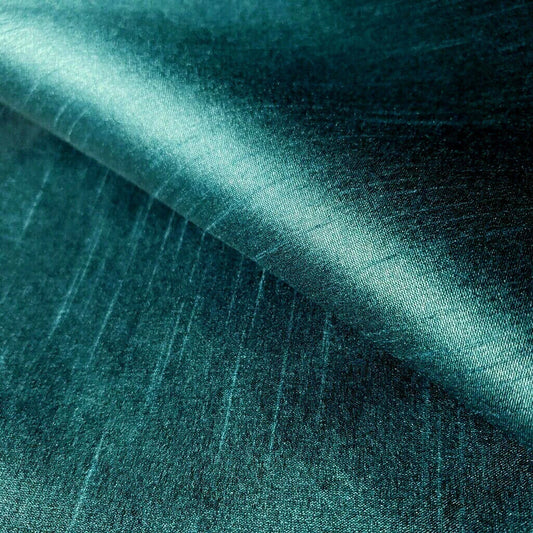 GREEN TEAL JEWEL FAUX SILK DUPIONI